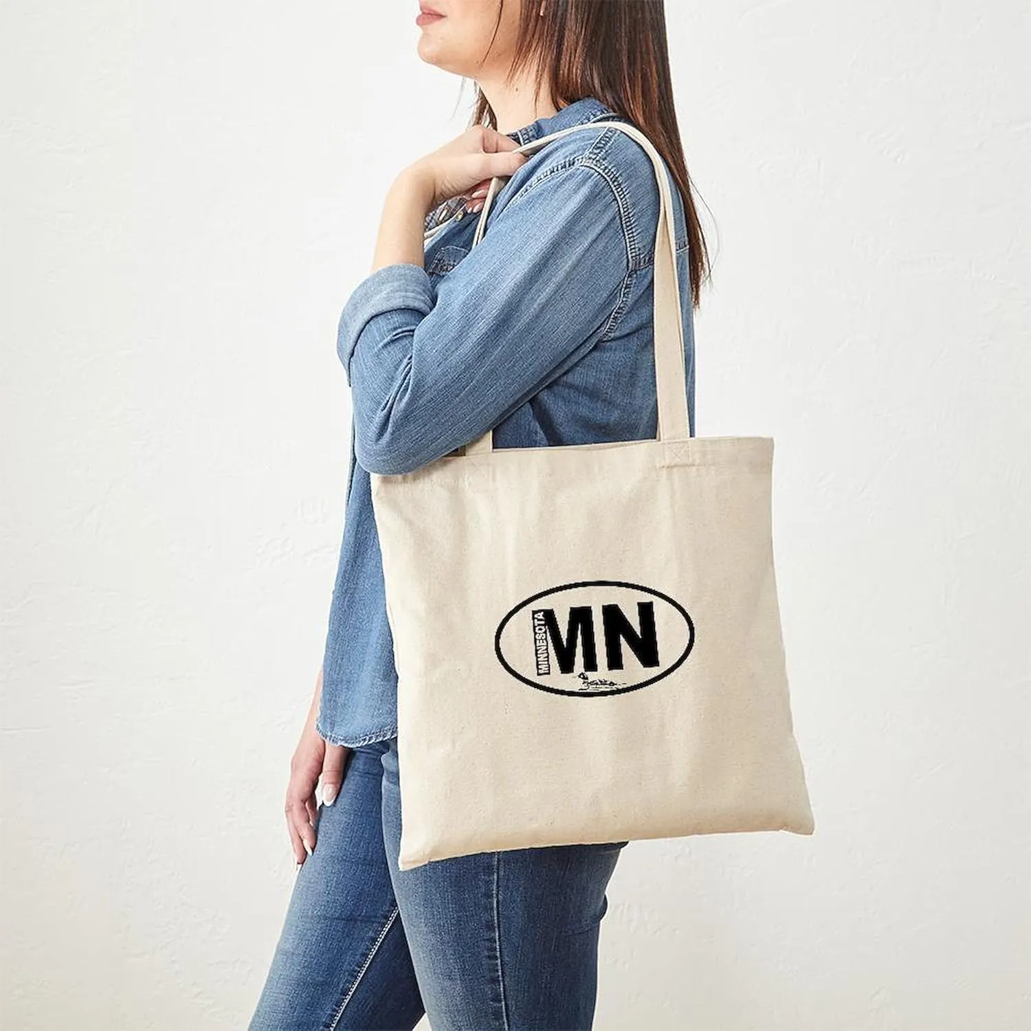 CafePress Minnesota Loon Tote Bag Reusable Natural Beige Canvas Shopping Bag