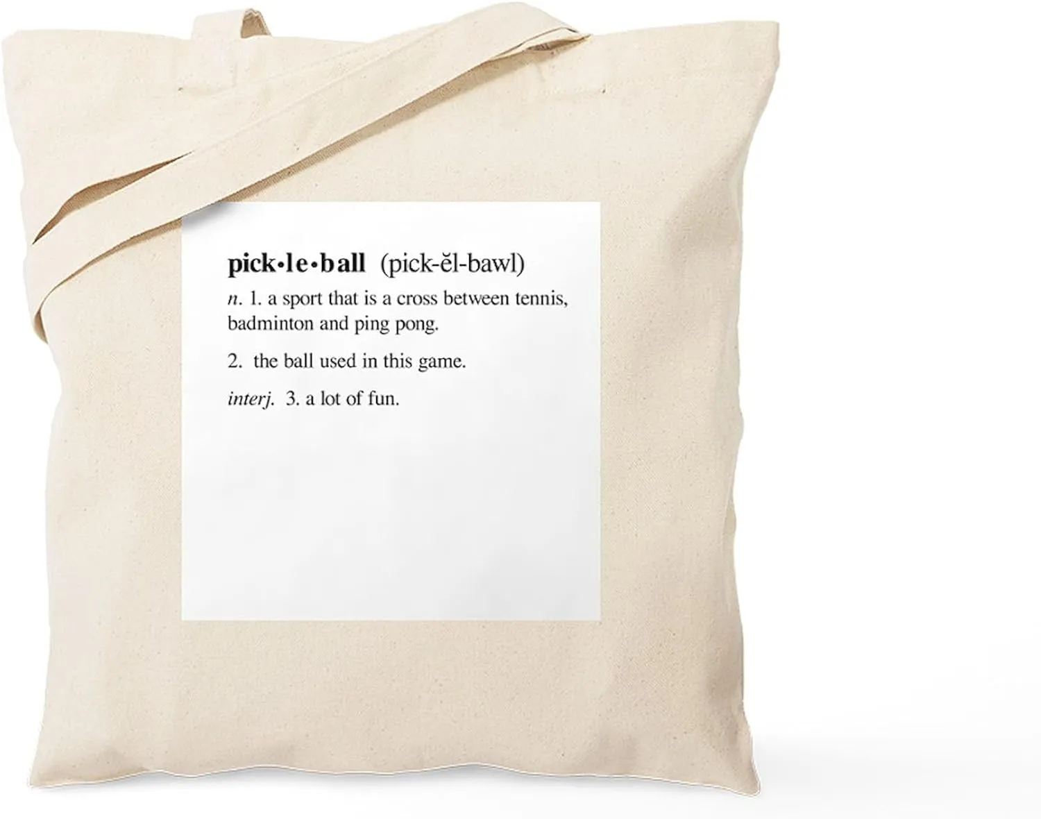 CafePress Pickleball Definition Tote Bag Natural Canvas Tote Bag, Reusable Shopping Bag
