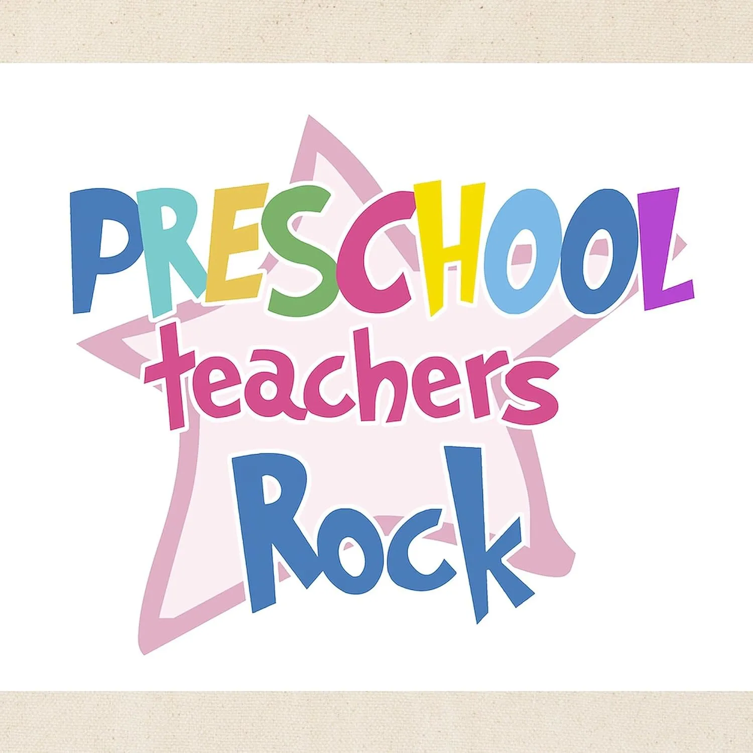 CafePress Preschool Teachers Rock Tote Bag Natural Canvas Tote Bag, Reusable Shopping Bag