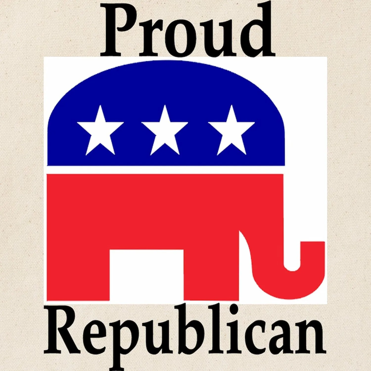 CafePress Proud Republican Tote Bag Natural Canvas Tote Bag, Reusable Shopping Bag