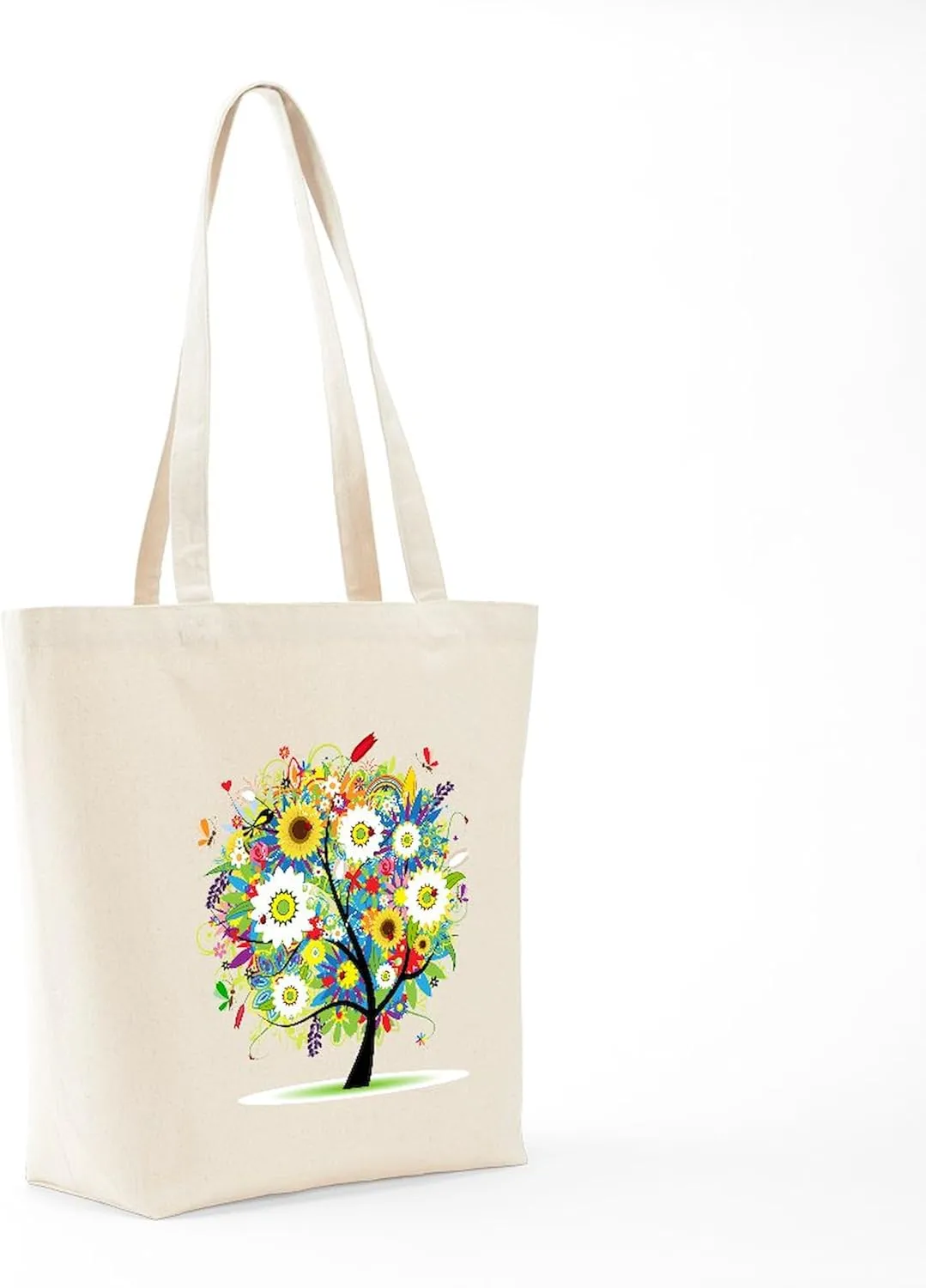 CafePress Summer Tree Tote Bag Reusable Natural Beige Canvas Shopping Bag