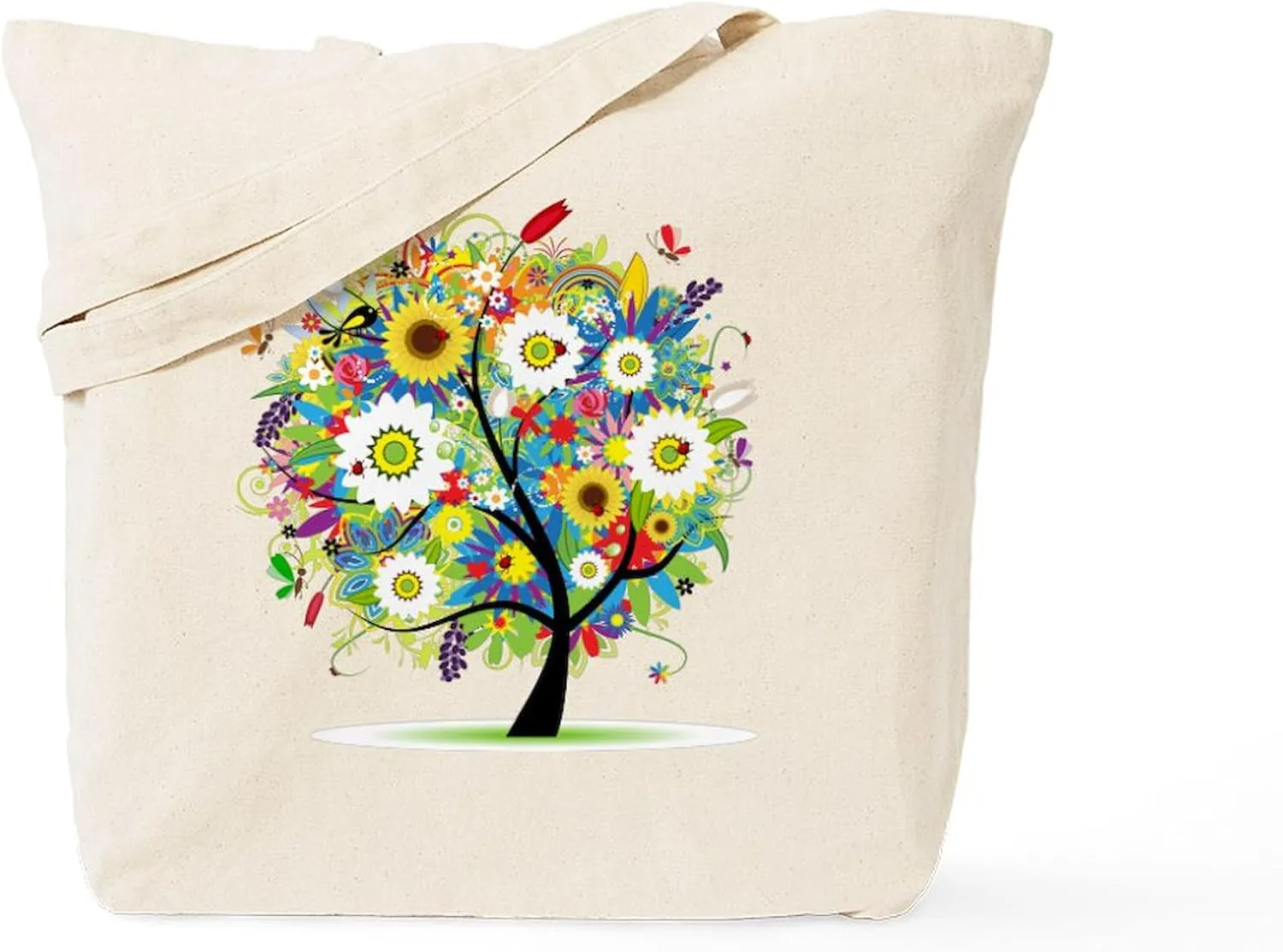 CafePress Summer Tree Tote Bag Reusable Natural Beige Canvas Shopping Bag