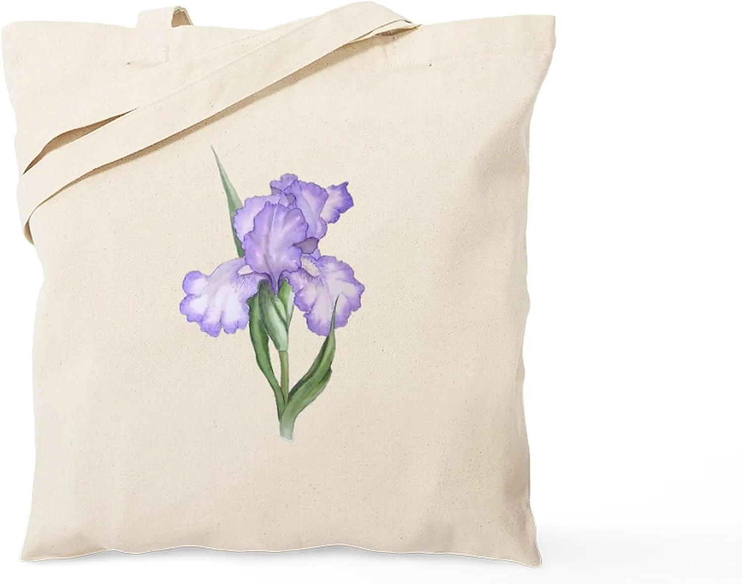 CafePress The Purple Iris Tote Bag Natural Canvas Tote Bag, Reusable Shopping Bag
