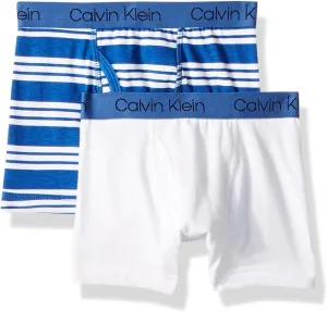 Calvin Klein Boys' 2 Pack Boxer Briefs | Premium Cotton Comfort