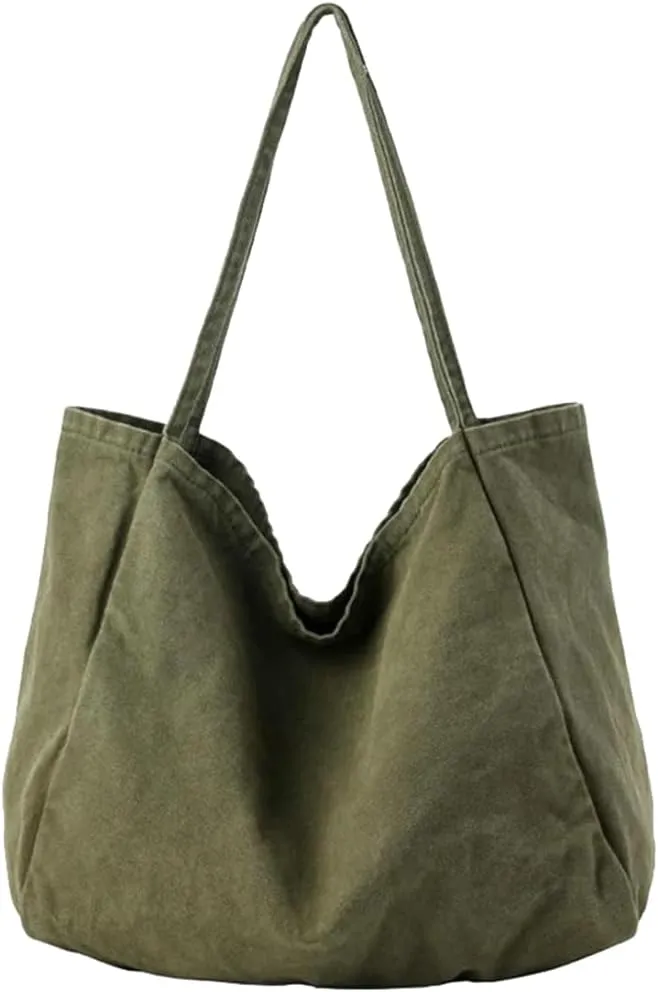 Canvas Tote Bag for Women Large Hobo Shoulder Bag Underarm Tote Handbags Purse Casual Message Bag for Work Travel 2025