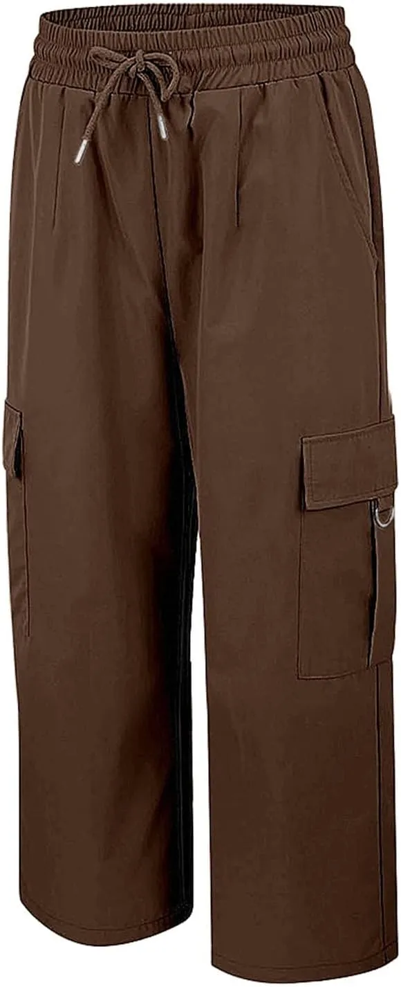 Cargo Capris for Women Plus Size High Waisted Elastic Cargo Athletic Pants Dressy Casual Summer Travel Long Shorts