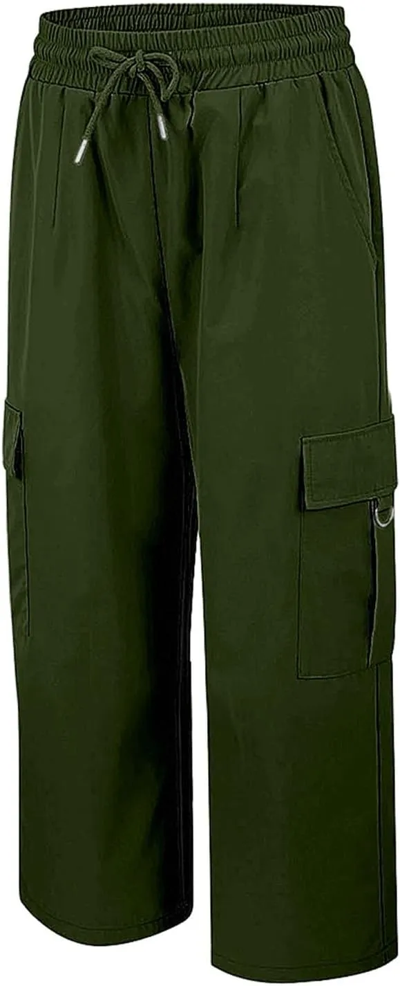 Cargo Capris for Women Plus Size High Waisted Elastic Cargo Athletic Pants Dressy Casual Summer Travel Long Shorts
