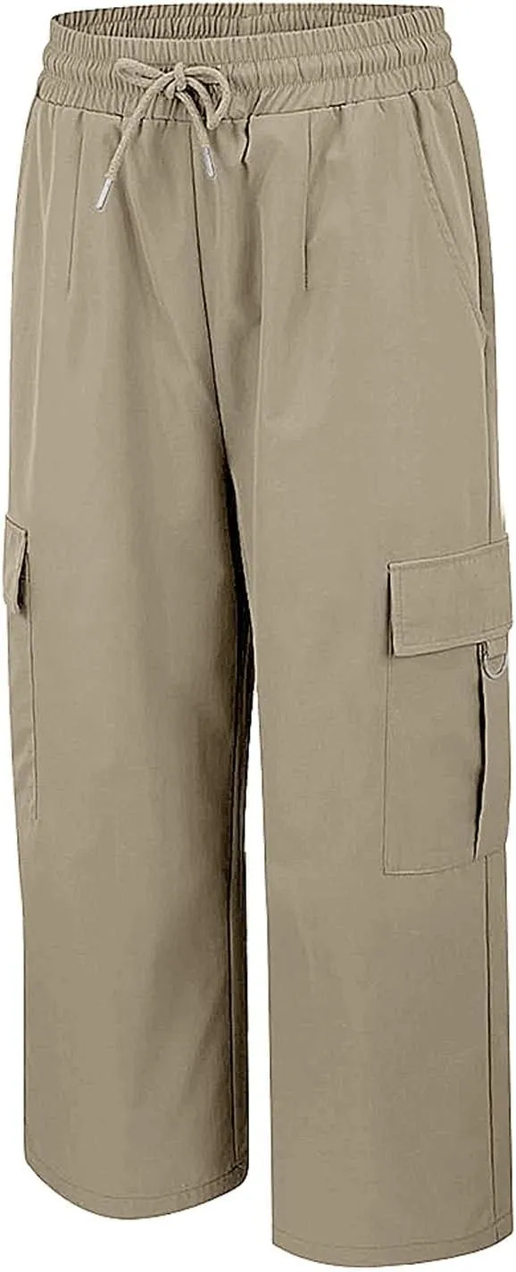 Cargo Capris for Women Plus Size High Waisted Elastic Cargo Athletic Pants Dressy Casual Summer Travel Long Shorts