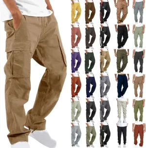 Cargo Pants for Men Baggy Relaxed Fit Causal Work Trousers Outdoor Hiking Cargo Sweatpants Pockets Athletic Joggers