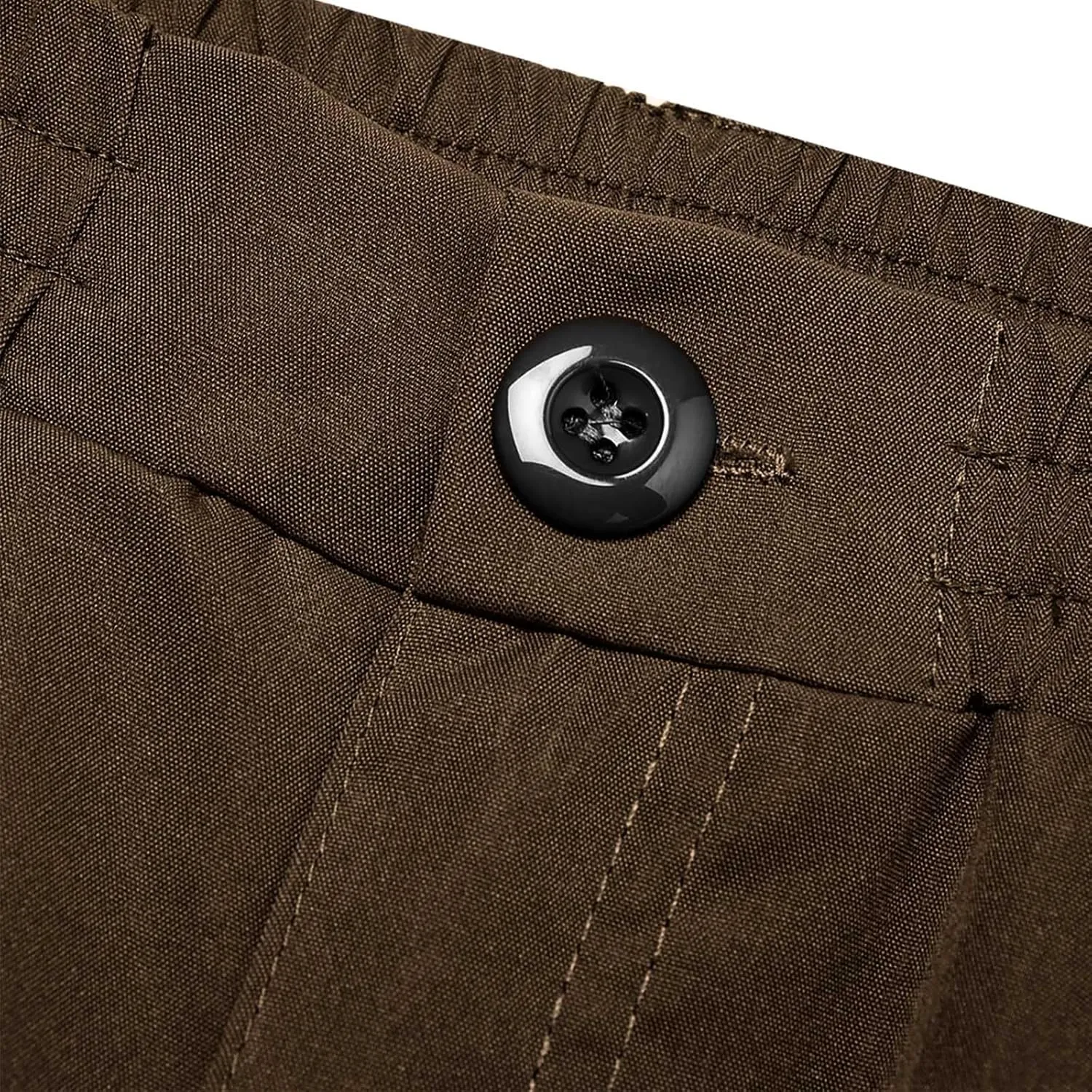 Cargo Pants for Men Casual Button Elastic Waist Chino Pants Relaxed Fit Carpenter Hiking Work Pants with Pockets
