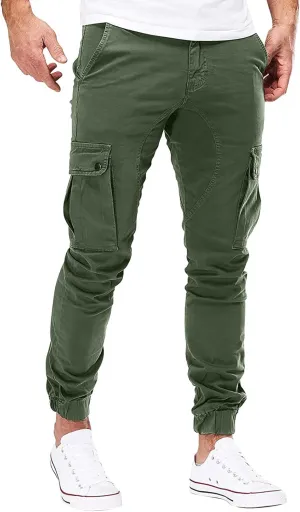 Cargo Pants for Men Relaxed Fit Running Casual Athletic Pants with Pockets Sweatpants Fashion Men's Sport Color Pants