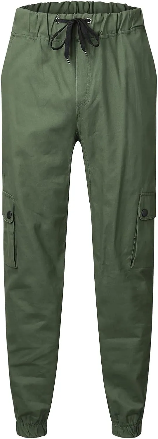 Cargo Pants for Men Relaxed Fit Running Casual Athletic Pants with Pockets Sweatpants Fashion Men's Sport Color Pants