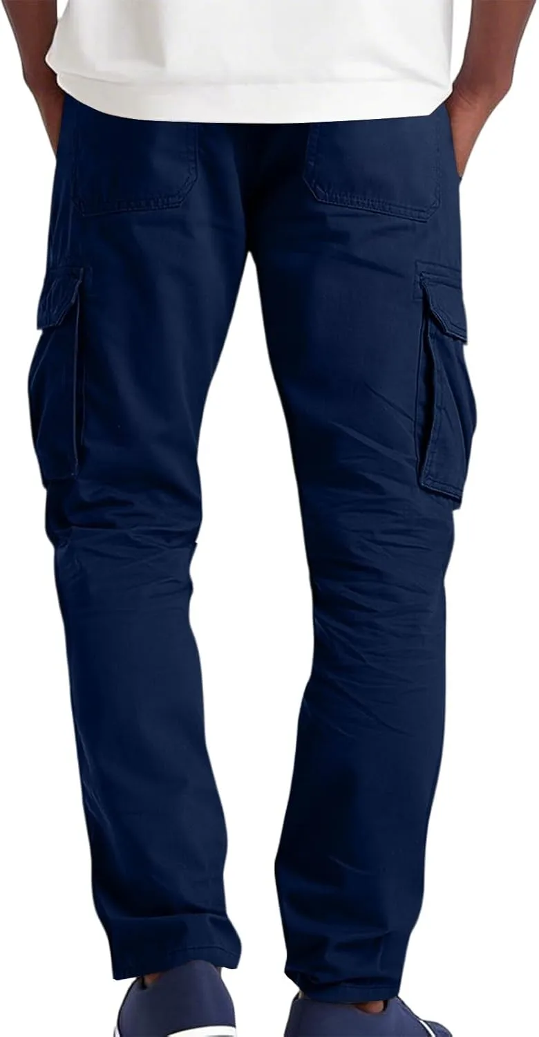Cargo Pants Men Ripstop Relaxed Fit Trousers Hiking Tapered Joggers Hunting Water Resistant Straight Leg Pants Outdoor