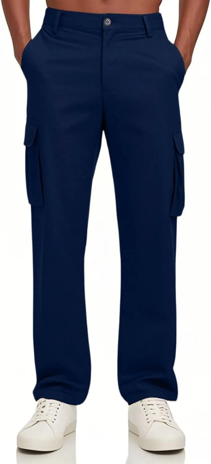 Cargo Pants Men Ripstop Relaxed Fit Trousers Hiking Tapered Joggers Hunting Water Resistant Straight Leg Pants Outdoor