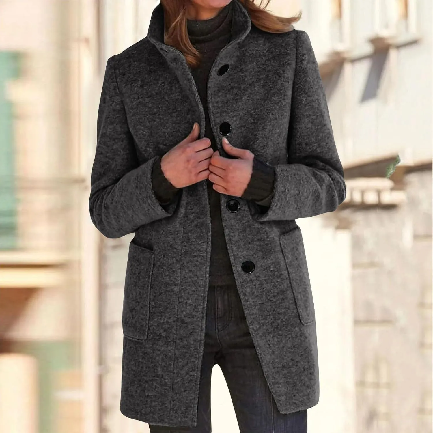 ChicCrate Women trench Coat Winter Long Jacket casual elegant peacoat trendy overcoat Outwear