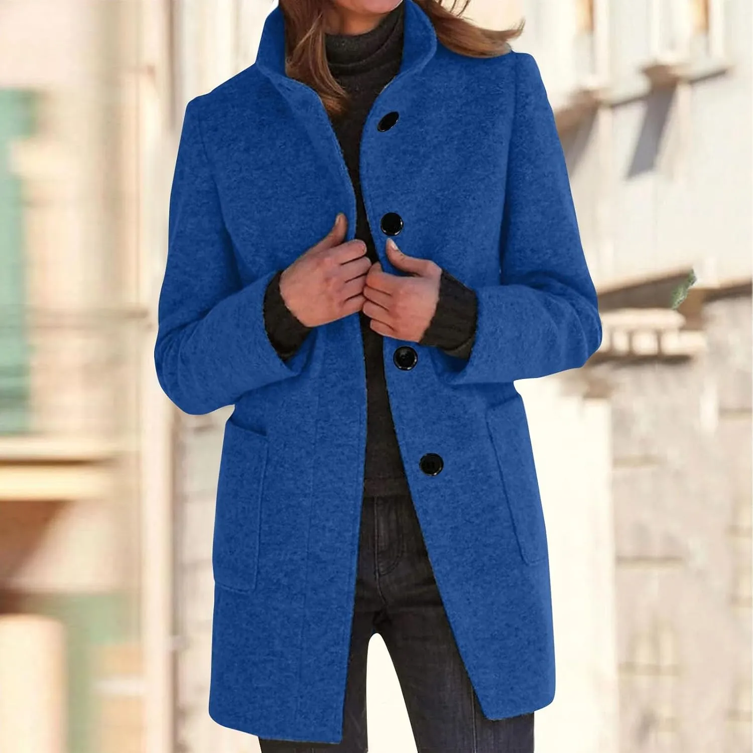 ChicCrate Women trench Coat Winter Long Jacket casual elegant peacoat trendy overcoat Outwear