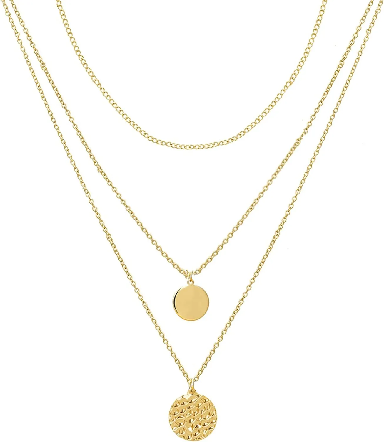 choice of all Layered Necklaces for Women Gold Layered Choker Necklaces for Teen Girls Dainty Multilayer Disc Necklace