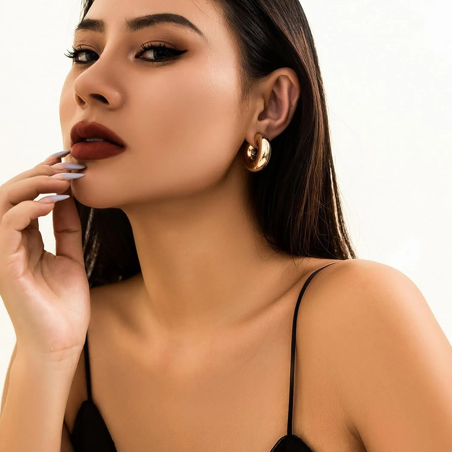 Chunky Gold Ear Cuffs Earrings For Women Non Piercing Cuff Clip On Cartilage Hoop Earring Lightweight Chunky Ear Cuff