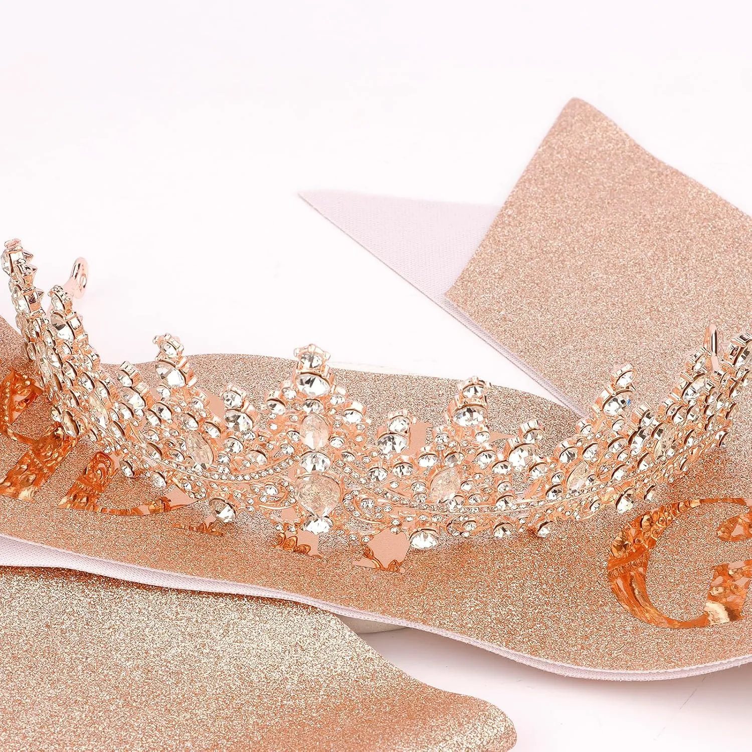 COCIDE Birthday Girl Sash and Crowns for Women - Crystal Birthday Sashes for Women Party Decoration Accessory