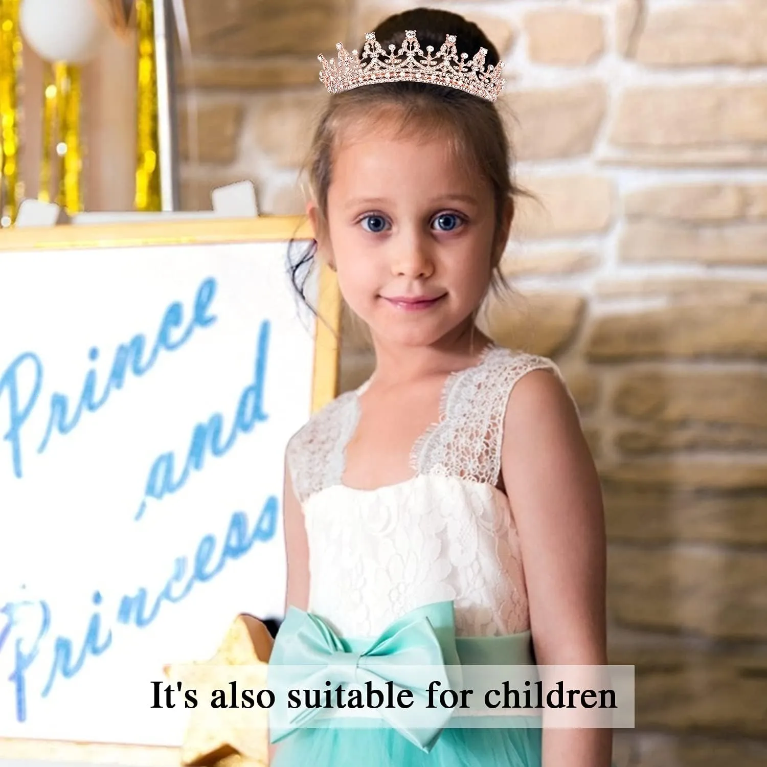 COCIDE Birthday Tiara and Crown for Women, Girls' Sash, Decorations Set, Rhinestone Headband, Crystal Hair Accessories for Party, Cake Toppers