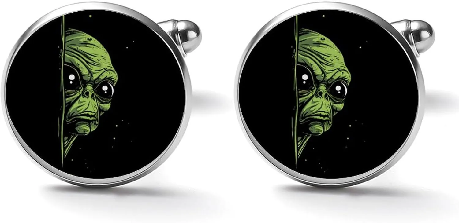 Cool Alien Funny Cufflinks Shirt Cuff Links Accessories Business Wedding Jewelry