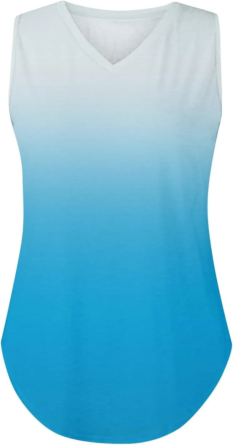COTECRAM Womens Tank Tops 2025 Summer V Neck Sleeveless Casual Cute Basic Trendy Loose fit Flowy Beach Shirts Clothes Outfits