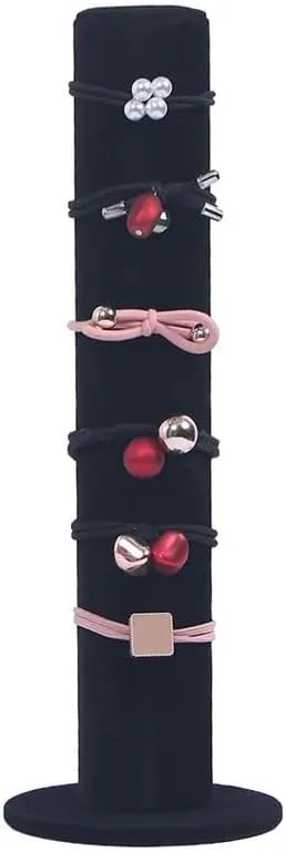 Coward 2pcs Scrunchie Headband Holder Stand, Hair Tie Organizer Holder,Hair Accessories Bracelet Bangle Organizer for Kid Teen Girl Woman (Black Velvet)