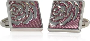 Cuff-Daddy Lavender Rose Cufflinks with Presentation Box
