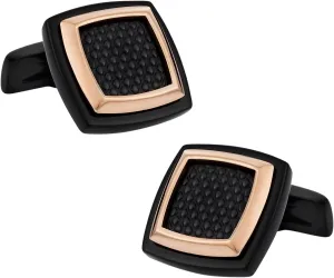 Cuff-Daddy Men's Textured Copper Tone & Hematite Stainless Steel Square Cufflinks with Presentation Thoughtful Idea Storage Travel Box Unique Handmade Cufflinks & Shirt Accessories Special Occasion