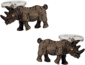 Cuff-Daddy Painted Rhino Cufflinks with Travel Presentation Gift Box