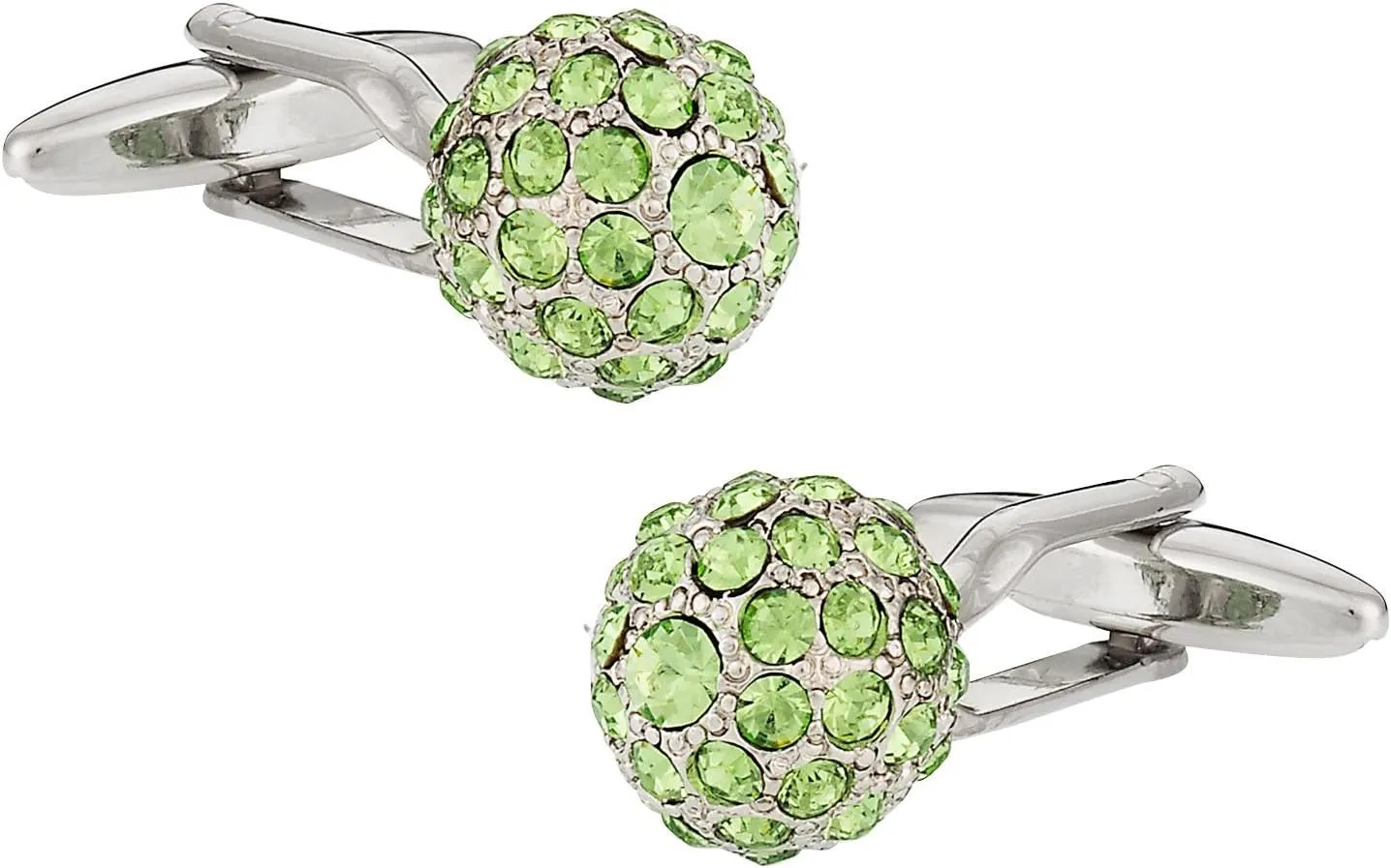 Cuff-Daddy Peridot Green Ball Cufflinks with Presentation Gift Box - Perfect for Travel