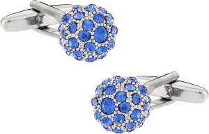 Cuff-Daddy Sapphire Blue Ball Cufflinks with Presentation Gift Box - Perfect for Travel