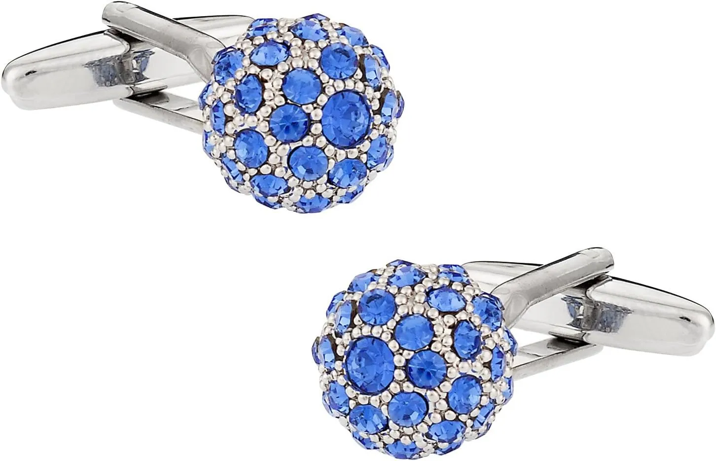 Cuff-Daddy Sapphire Blue Ball Cufflinks with Presentation Gift Box - Perfect for Travel