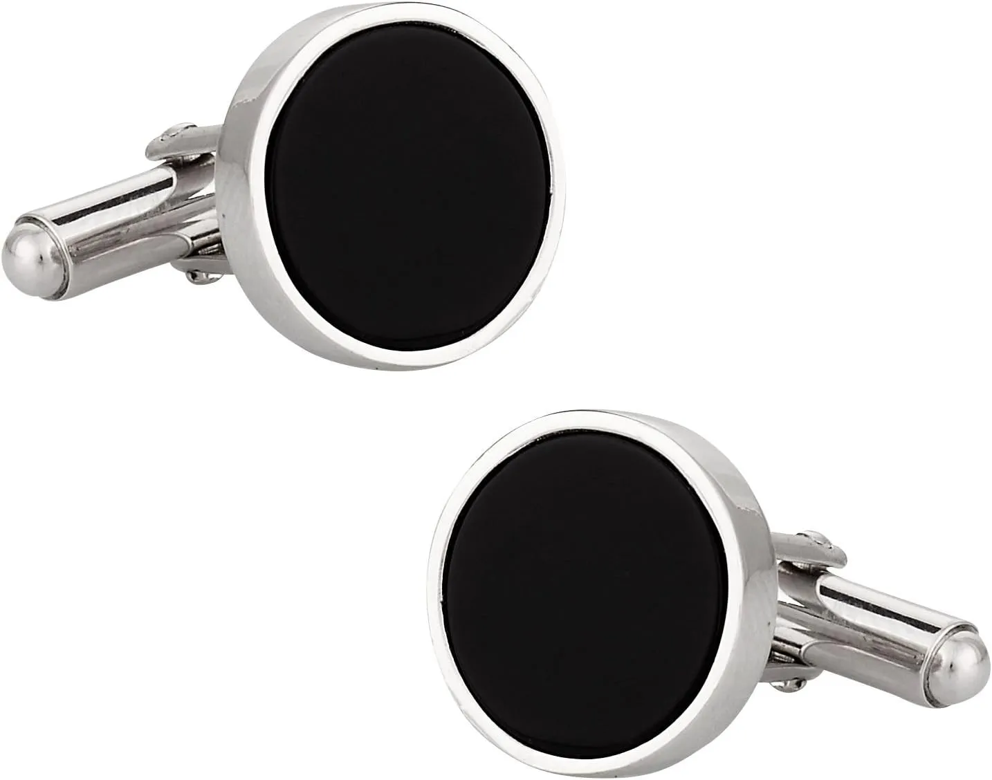 Cuff-Daddy Solid 925 Sterling Silver Black Onyx Cufflinks with Presentation Box Idea Party Special Occasions Wedding Anniversary Suit French Cuff Shirts