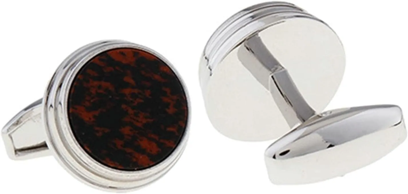 Cufflink Shirts, Black Cufflinks Mens Round Marble Pattern for Man Business Wedding Tuxedo Studs