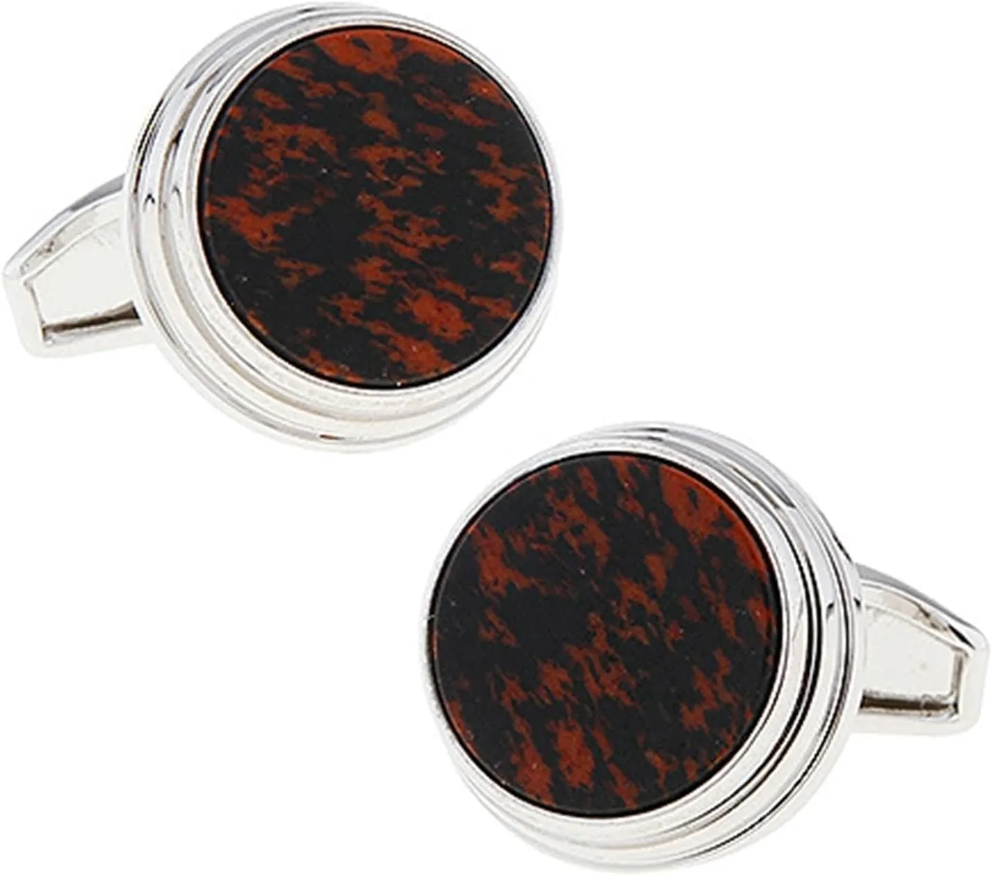 Cufflink Shirts, Black Cufflinks Mens Round Marble Pattern for Man Business Wedding Tuxedo Studs