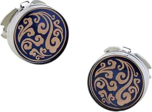 Cufflinks for Men Original, Father of The Bride Cufflinks Silver Blue Brown Brass Round for Man Business Wedding