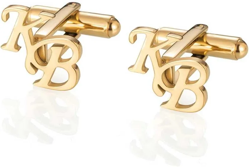 Cufflinks for Men Personalized Name Cufflink A-Z Initial Letter Alphabet Cuff links Gift for Men, Him, Father, Daddy, Boyfriend, Grandpa, Gift for Father's Day