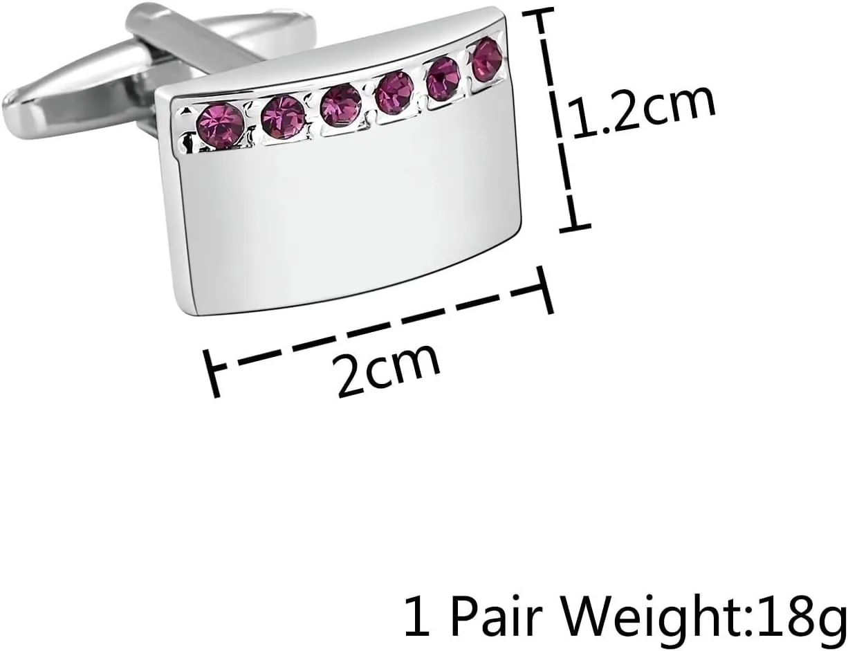 Cufflinks New York, Cufflinks Rustic Cubic Zirconia Silver White Stainless Steel Arch Rectangle for Man Business Wedding