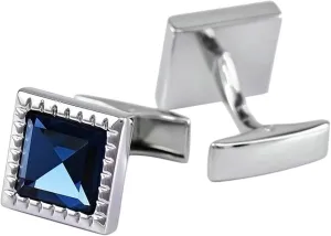 Cufflinks New York, Silver Cufflinks Cubic Zirconia Copper Square for Man Business Wedding