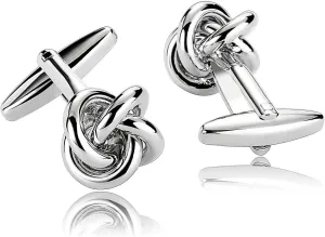 Cufflinks Set, Cuff Links Vintage Silver Stainless Steel Flower for Man Business Wedding Cufflinks Nice