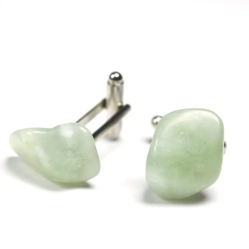 Custom Jade Stone Cufflinks - 1 Set