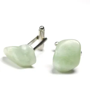 Custom Jade Stone Cufflinks - 1 Set