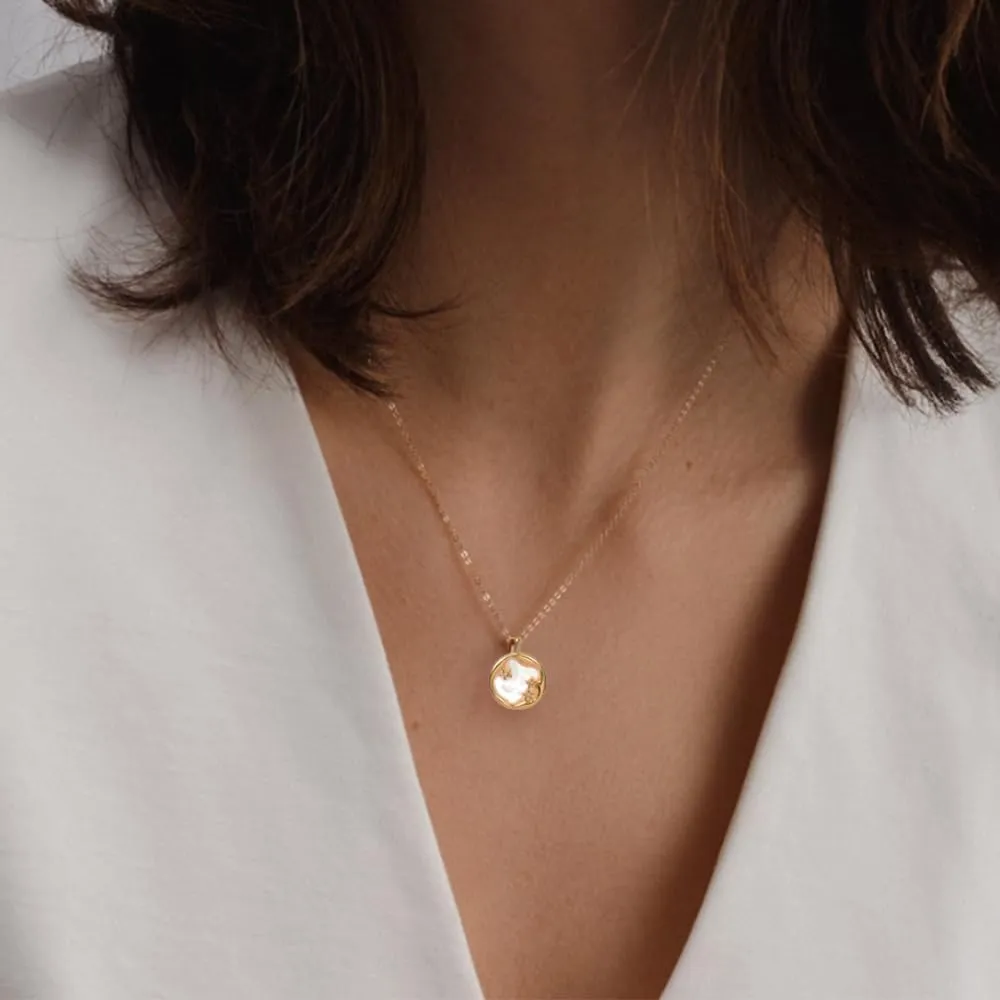 Dainty Gold Necklace for Women 14K Gold Plated Mother of Pearl Shell Heart Necklace Cute Cubic Zirconia Heart Pendant Choker Neclaces