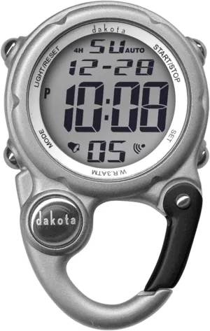 Dakota Digital Clip, Alarm, Stopwatch, Timer and Dual Time, Quality Pocket and Fob Watch, Premium Durability Outdoor Gifts for Men, Tactical Digital Clip on Watch