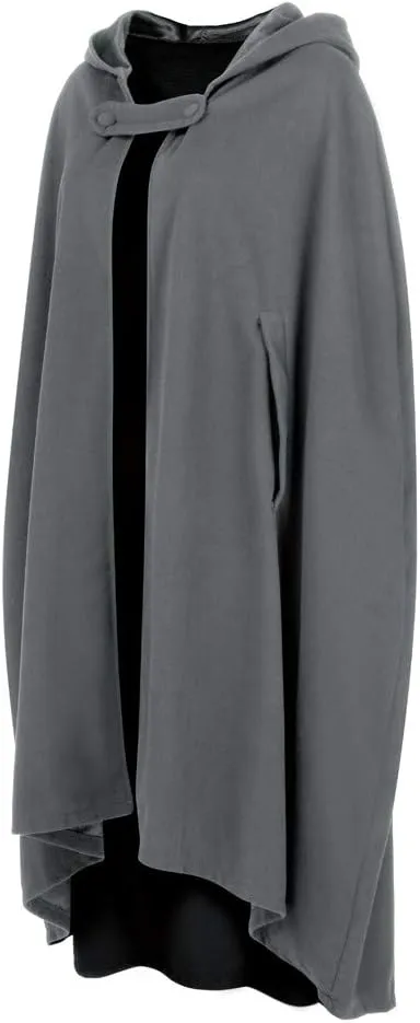 DDAPJ pyju Womens Hooded Open Front Cardigan Wool Blend Long Cape Coat Winter Casual Maxi Cloak Trench Coat Outwear Jacket