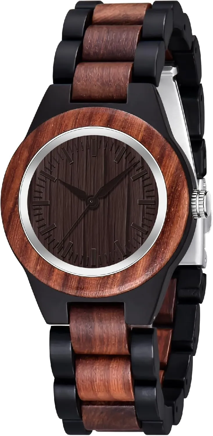 Dentily Wooden Watches for Women Handmade Wood Watch Quartz Ladies Womens Watch