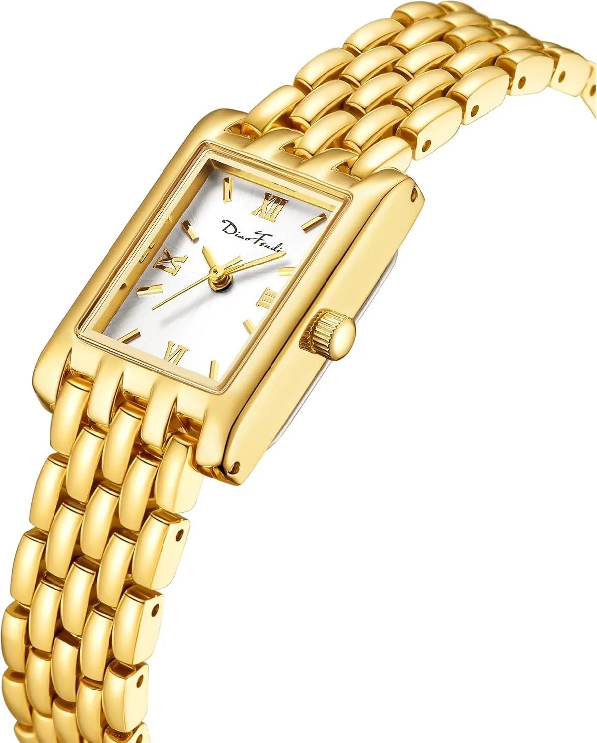 Diaofendi Gold Watches for Women Luxury Ladies Quartz Wrist Watches Stainless Steel Bracelet,Vintage Fashion Womens Watch,Bracelet Adjustment Tool Included,Water Resistant