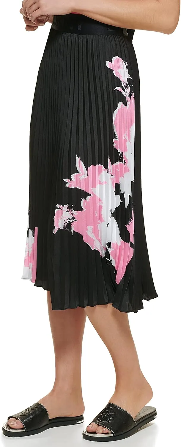 DKNY Women's Logo Waistband Easy Printed Sportswear Skirt