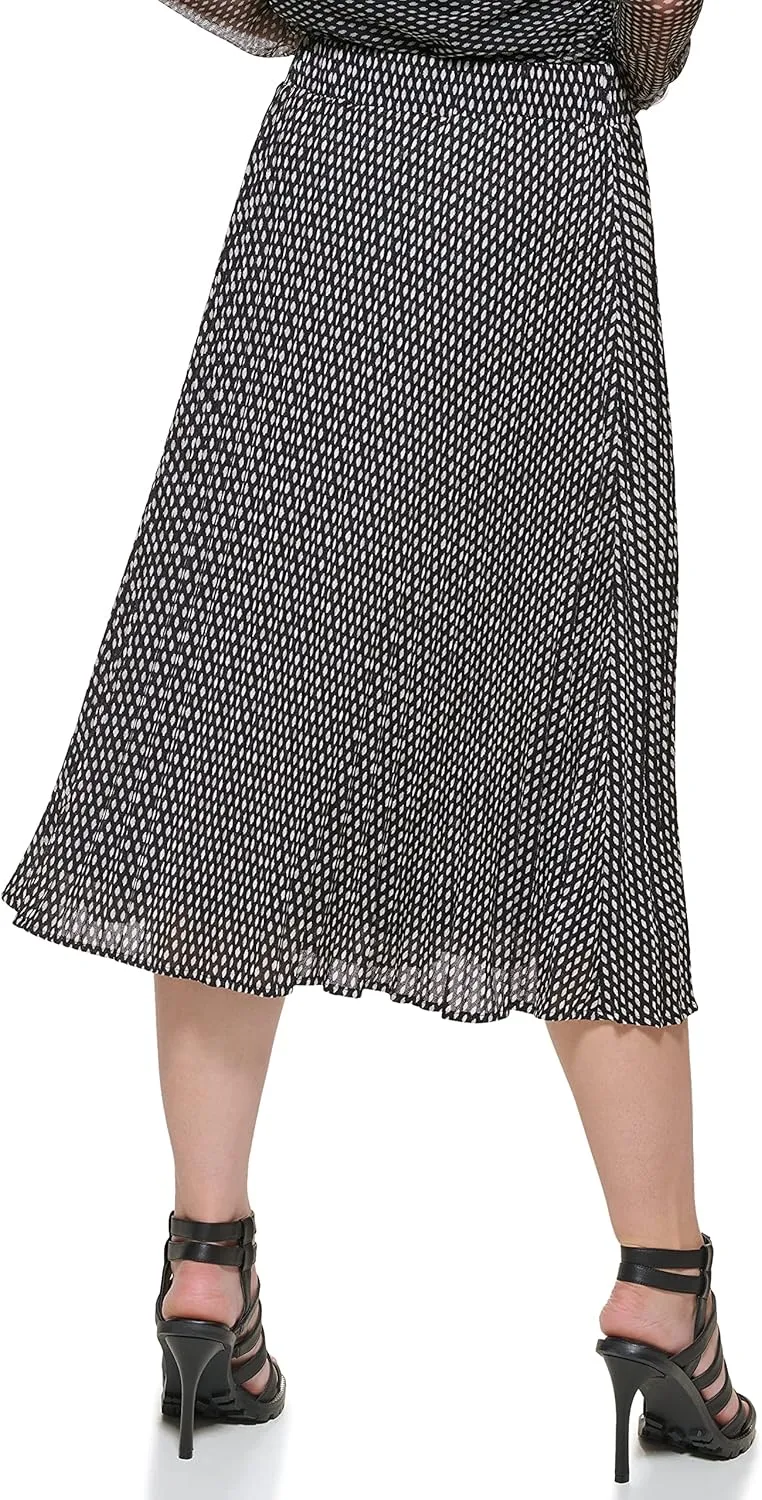 DKNY Women's Logo Waistband Easy Printed Sportswear Skirt